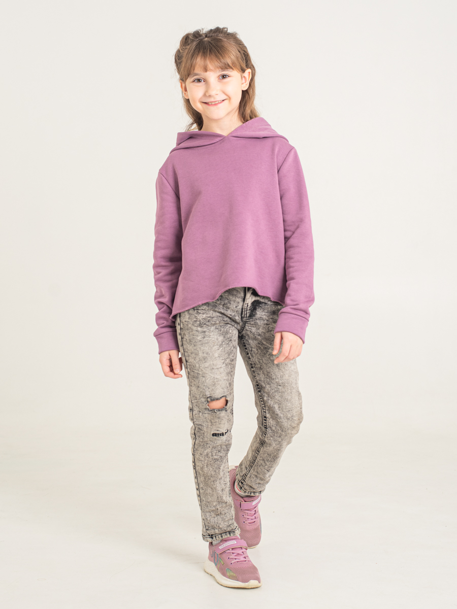 Толстовка дет. дев. КИДИС ТЛД-21 капюшон (134-158) сливовый